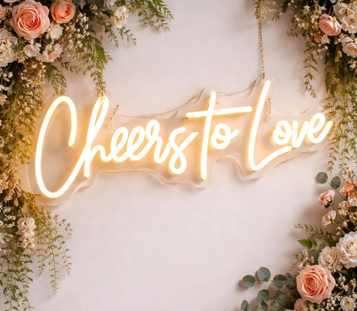 Cheers to love neon sign