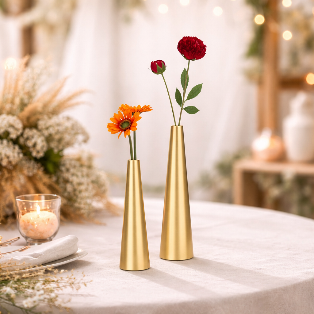Vases Soliflores Dorés