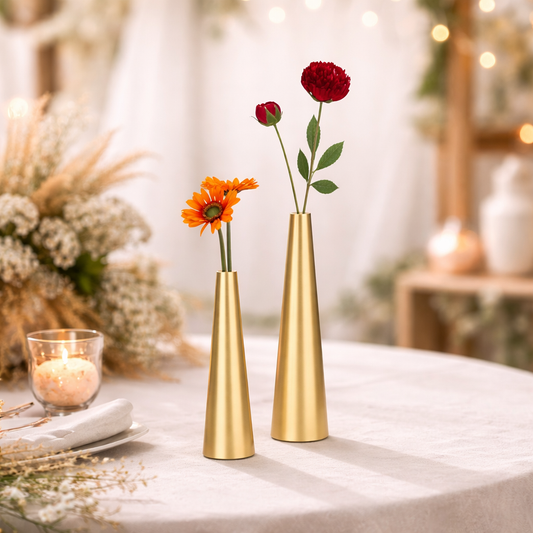Vases Soliflores Dorés